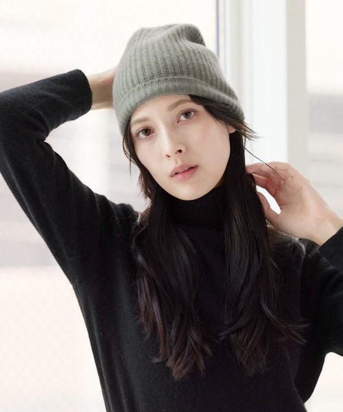 カシミヤ 100% ニット帽 キャップ（ニットキャップ/ビーニー）｜sankyo