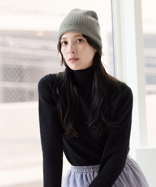 カシミヤ 100% ニット帽 キャップ（ニットキャップ/ビーニー）｜sankyo