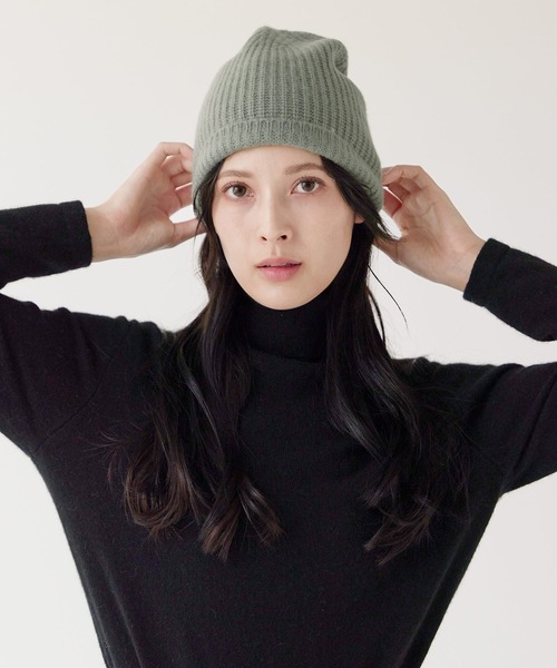 カシミヤ 100% ニット帽 キャップ（ニットキャップ/ビーニー）｜sankyo