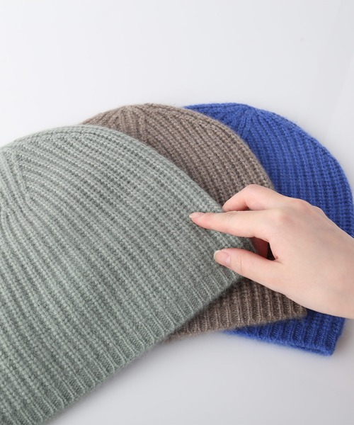 カシミヤ 100% ニット帽 キャップ（ニットキャップ/ビーニー）｜sankyo