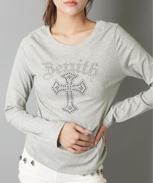 【リョウジ】STONE  グレー 長袖カットソー　xxl M．グレー プリントロングTシャツ（和柄鯉） 大きいサイズ