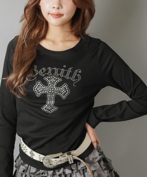 STONE  ブラック　長袖カットソー 大人気デザインが長袖になって再登場！長袖カットソー/ストーン