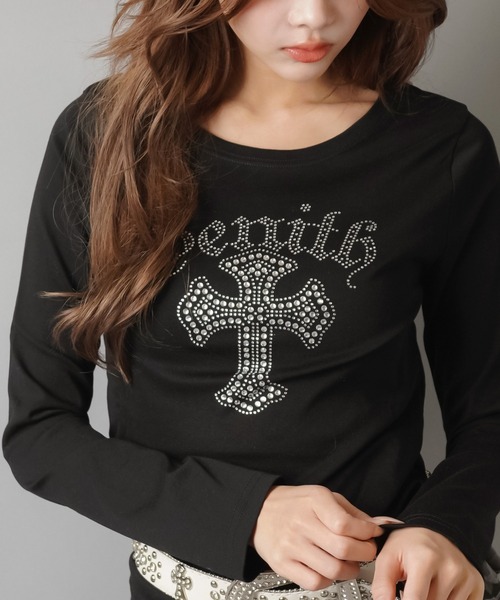 STONE  ブラック　長袖カットソー 大人気デザインが長袖になって再登場！長袖カットソー/ストーン