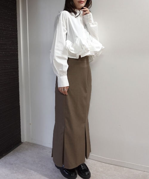 CORNERS(コーナーズ)の「ブロードフリルヘムブラウス(シャツ/ブラウス・レディース・ホワイト/ブラック/グレー/ブラウン・M)」の16枚目の写真