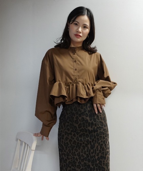 CORNERS(コーナーズ)の「ブロードフリルヘムブラウス(シャツ/ブラウス・レディース・ホワイト/ブラック/グレー/ブラウン・M)」の19枚目の写真