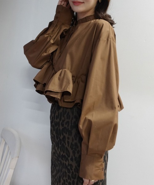 CORNERS(コーナーズ)の「ブロードフリルヘムブラウス(シャツ/ブラウス・レディース・ホワイト/ブラック/グレー/ブラウン・M)」の20枚目の写真