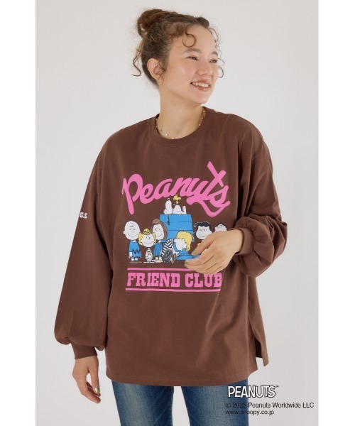 RODEO CROWNS WIDE BOWL（ロデオクラウンズワイドボウル）の「(PEANUTS)バルーンロングスリーブTシャツ（Tシャツ/カットソー・レディース・オフホワイト/ブラック/イエロー/ブラウン・FREE）」の4枚目の写真
