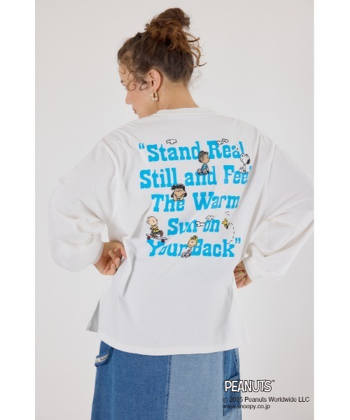 RODEO CROWNS WIDE BOWL（ロデオクラウンズワイドボウル）の「(PEANUTS)バルーンロングスリーブTシャツ（Tシャツ/カットソー・レディース・オフホワイト/ブラック/イエロー/ブラウン・FREE）」の2枚目の写真