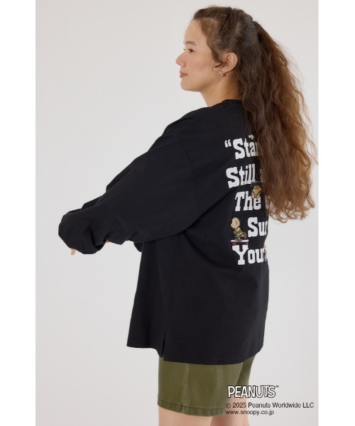 RODEO CROWNS WIDE BOWL（ロデオクラウンズワイドボウル）の「(PEANUTS)バルーンロングスリーブTシャツ（Tシャツ/カットソー・レディース・オフホワイト/ブラック/イエロー/ブラウン・FREE）」の6枚目の写真
