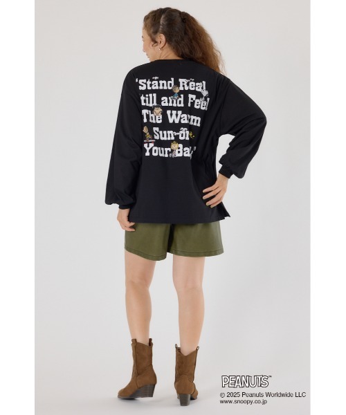 RODEO CROWNS WIDE BOWL（ロデオクラウンズワイドボウル）の「(PEANUTS)バルーンロングスリーブTシャツ（Tシャツ/カットソー・レディース・オフホワイト/ブラック/イエロー/ブラウン・FREE）」の9枚目の写真