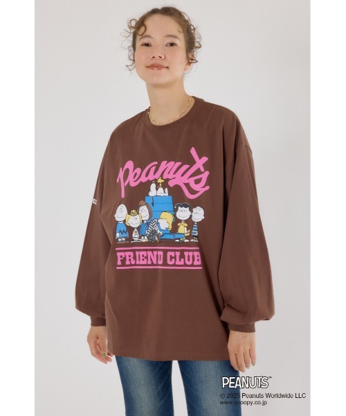 RODEO CROWNS WIDE BOWL（ロデオクラウンズワイドボウル）の「(PEANUTS)バルーンロングスリーブTシャツ（Tシャツ/カットソー・レディース・オフホワイト/ブラック/イエロー/ブラウン・FREE）」の10枚目の写真