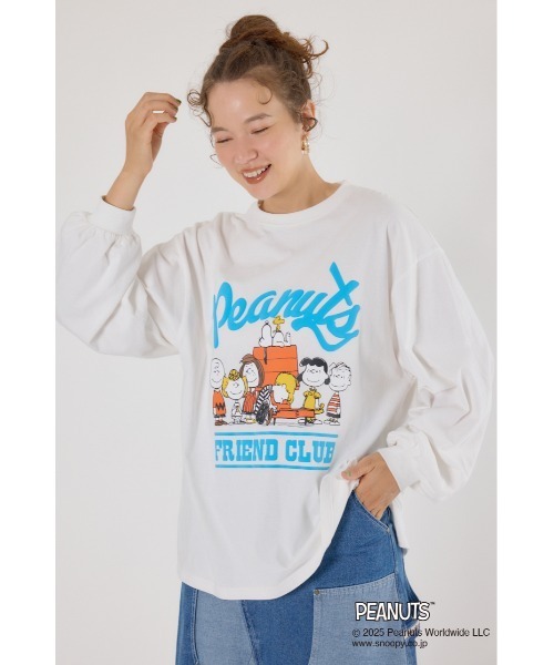 RODEO CROWNS WIDE BOWL（ロデオクラウンズワイドボウル）の「(PEANUTS)バルーンロングスリーブTシャツ（Tシャツ/カットソー・レディース・オフホワイト/ブラック/イエロー/ブラウン・FREE）」の19枚目の写真