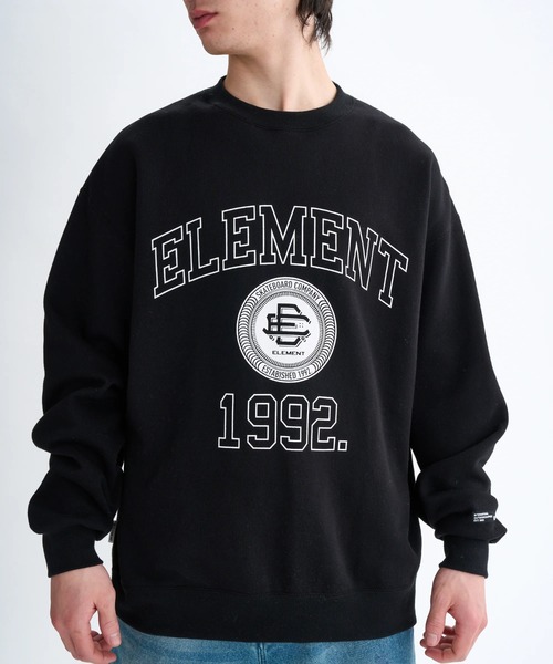 ELEMENT メンズ COLLAGE CREW トレーナー 【2025年秋冬モデル】/エレメントカレッジロゴクルーネックスウェットトレーナー