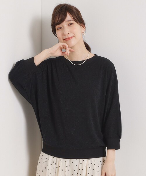 ITS'DEMO(イッツデモ)の「【手洗い可】ラメポンチドルマントップス(Tシャツ/カットソー・レディース・オフホワイト/ブラック/ライトベージュ・00)」の17枚目の写真