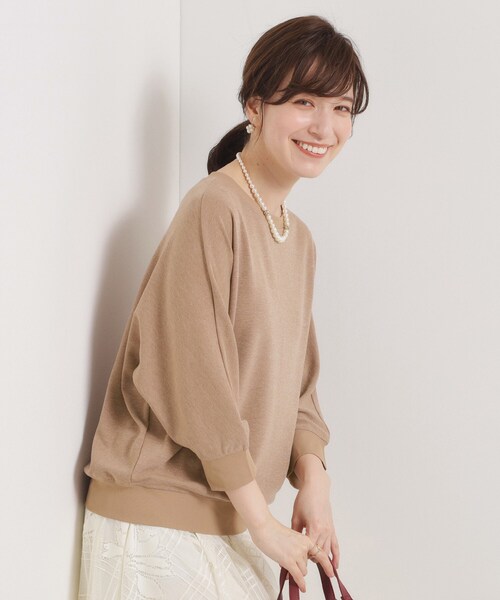 ITS'DEMO(イッツデモ)の「【手洗い可】ラメポンチドルマントップス(Tシャツ/カットソー・レディース・オフホワイト/ブラック/ライトベージュ・00)」の15枚目の写真