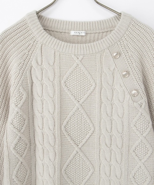金釦付ケーブル編ニット（ニット/セーター）｜Honeys（ハニーズ）の