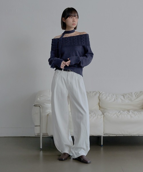 UNE MANSION(ユヌマンション)の「【裾のボタンでシルエット調節可能】サイドバルーンシルエットカラーチノパンツ(チノパンツ・レディース・ベージュ/カーキ/ブラック/ホワイト・SMALL/LARGE/MEDIUM)」の11枚目の写真