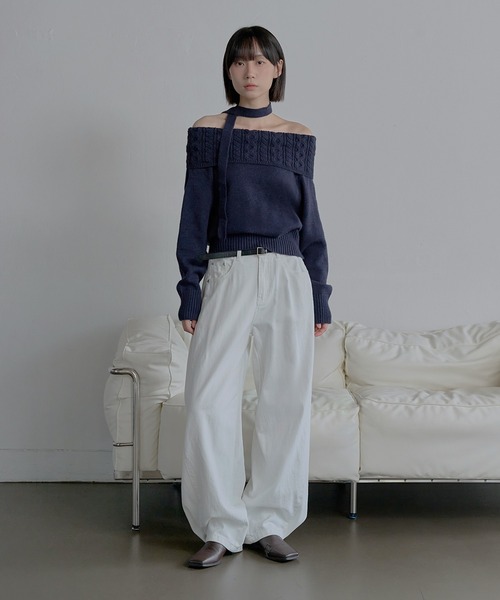 UNE MANSION(ユヌマンション)の「【裾のボタンでシルエット調節可能】サイドバルーンシルエットカラーチノパンツ(チノパンツ・レディース・ベージュ/カーキ/ブラック/ホワイト・SMALL/LARGE/MEDIUM)」の12枚目の写真