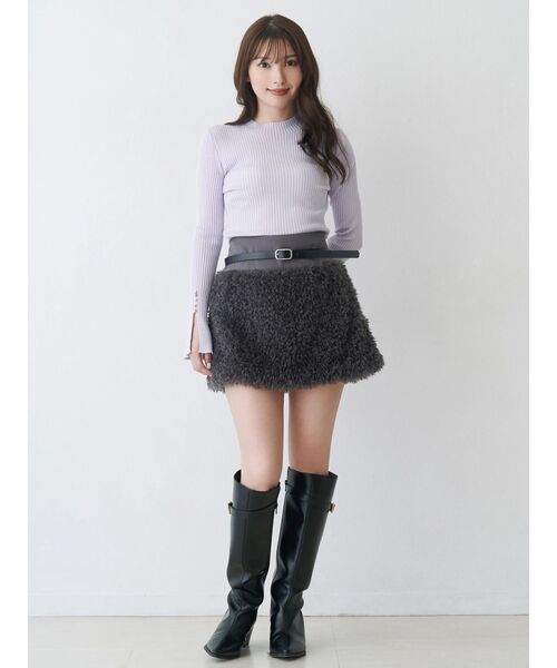 MERCURYDUO（マーキュリーデュオ）の「フレアスリーブハイネックリブニット（ニット/セーター・レディース・ラベンダー/ベージュ/ブラック/ライトブルー/オフホワイト・FREE）」の7枚目の写真