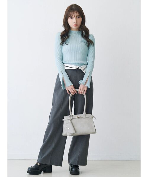 MERCURYDUO（マーキュリーデュオ）の「フレアスリーブハイネックリブニット（ニット/セーター・レディース・ラベンダー/ベージュ/ブラック/ライトブルー/オフホワイト・FREE）」の9枚目の写真