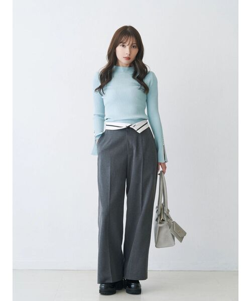 MERCURYDUO（マーキュリーデュオ）の「フレアスリーブハイネックリブニット（ニット/セーター・レディース・ラベンダー/ベージュ/ブラック/ライトブルー/オフホワイト・FREE）」の10枚目の写真