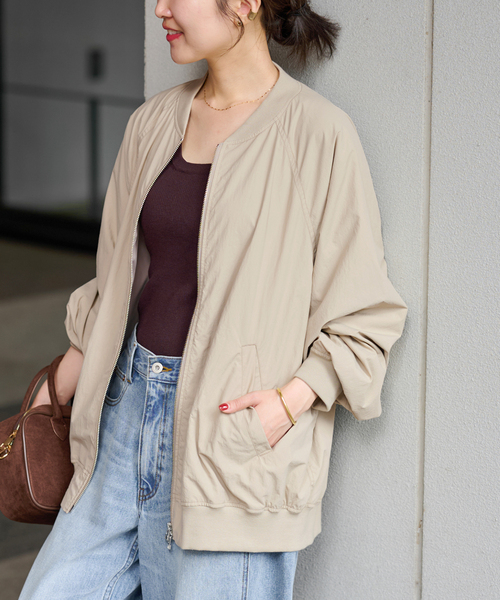 レリューム ウォッシャブルナイロンタッサーMA-1 ベージュ 追加4》ウォッシャブルナイロンタッサーMA-1 | ジャーナルスタンダード