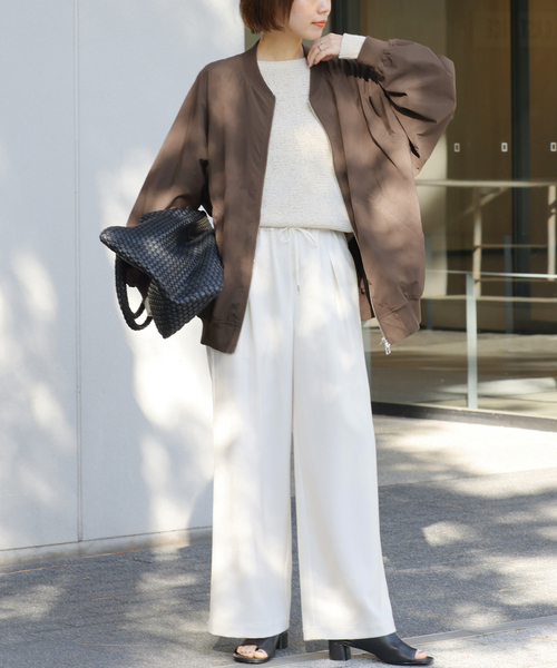 JOURNAL STANDARD relume（ジャーナルスタンダード　レリューム）の「《追加》ウォッシャブルナイロンダブルジップMA-1（ブルゾン・レディース・カーキ/ブラウン/ベージュ・FREE）」の5枚目の写真