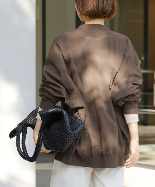 JOURNAL STANDARD relume（ジャーナルスタンダード　レリューム）の「《追加》ウォッシャブルナイロンダブルジップMA-1（ブルゾン・レディース・カーキ/ブラウン/ベージュ・FREE）」の8枚目の写真