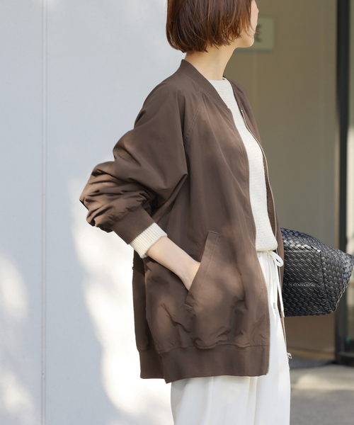 JOURNAL STANDARD relume（ジャーナルスタンダード　レリューム）の「《追加》ウォッシャブルナイロンダブルジップMA-1（ブルゾン・レディース・カーキ/ブラウン/ベージュ・FREE）」の9枚目の写真