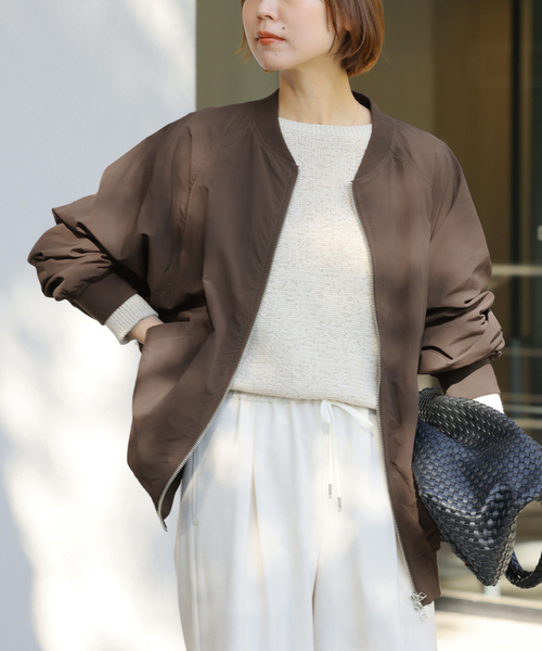 JOURNAL STANDARD relume（ジャーナルスタンダード　レリューム）の「《追加》ウォッシャブルナイロンダブルジップMA-1（ブルゾン・レディース・カーキ/ブラウン/ベージュ・FREE）」の10枚目の写真