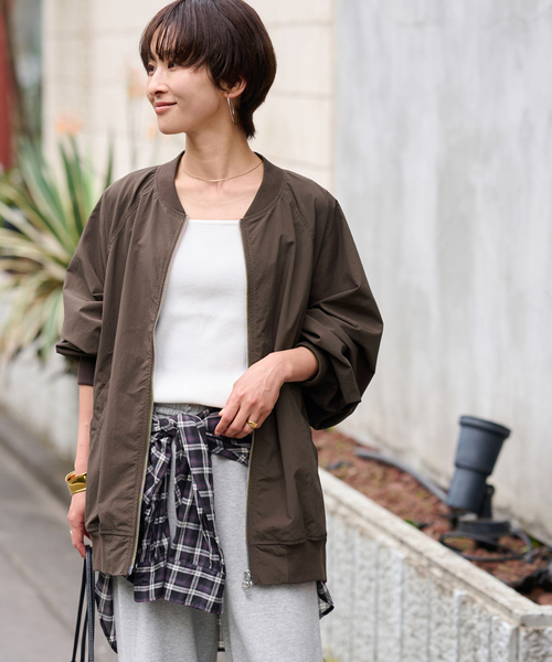 JOURNAL STANDARD relume（ジャーナルスタンダード　レリューム）の「《追加》ウォッシャブルナイロンダブルジップMA-1（ブルゾン・レディース・カーキ/ブラウン/ベージュ・FREE）」の15枚目の写真