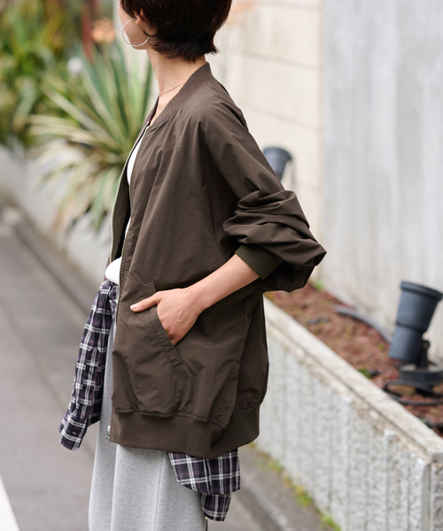 JOURNAL STANDARD relume（ジャーナルスタンダード　レリューム）の「《追加》ウォッシャブルナイロンダブルジップMA-1（ブルゾン・レディース・カーキ/ブラウン/ベージュ・FREE）」の17枚目の写真
