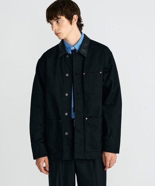 ⭐︎H⭐︎ラポドゥジェム　デニムカバーオール　ブラック LA PEAU DE GEM（ラポドゥジェム）の「【LA PEAU DE GEM】denim