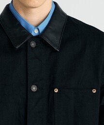 EDITION（エディション）の「□ブラックデニム レザーカラー