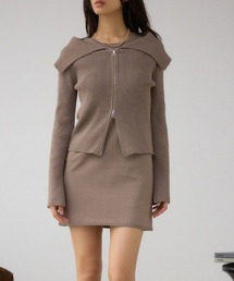 ジップアンサンブルニットワンピース