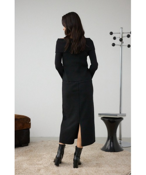 AZUL by moussy(アズールバイマウジー)の「ジップアンサンブルニットワンピース(ワンピース・レディース・杢グレー/ブラック/モカ・SMALL/MEDIUM)」の7枚目の写真