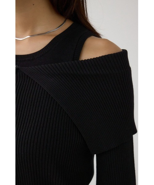 AZUL by moussy(アズールバイマウジー)の「ジップアンサンブルニットワンピース(ワンピース・レディース・杢グレー/ブラック/モカ・SMALL/MEDIUM)」の12枚目の写真