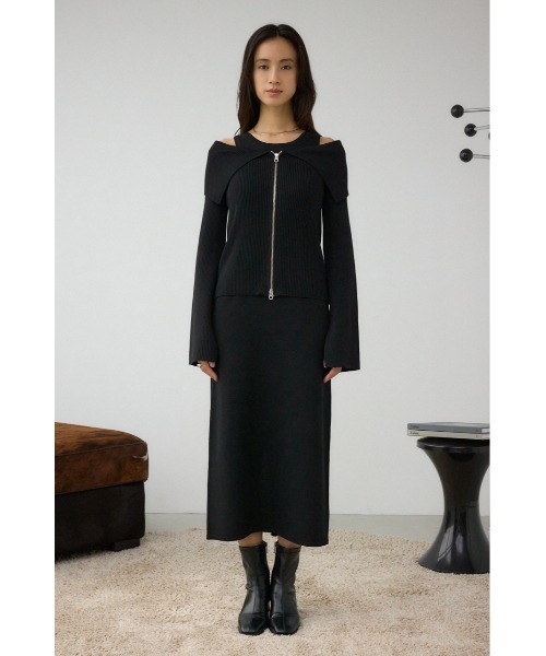 AZUL by moussy(アズールバイマウジー)の「ジップアンサンブルニットワンピース(ワンピース・レディース・杢グレー/ブラック/モカ・SMALL/MEDIUM)」の19枚目の写真