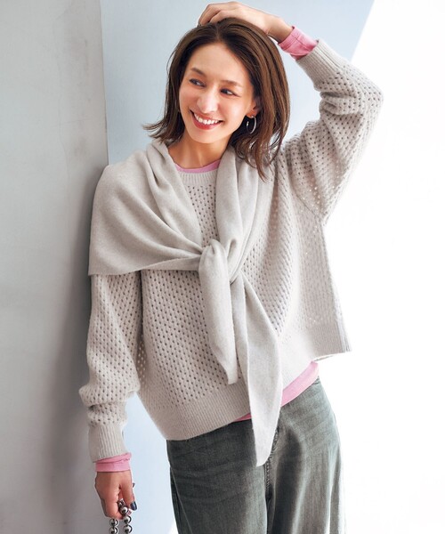 WEB/一部店舗限定】ふわふわニット 三角ストール（ストール/ショール