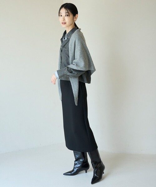 試着のみ　unfil 三角ストール セール】【WEB/一部店舗限定】ふわふわニット 三角ストール（ストール