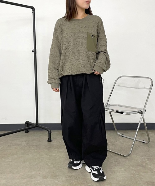 CRB（シーアールビー）の「ツイルイージーパンツ（その他パンツ・レディース・チャコールグレー/ブラック/カーキ/ベージュ・F）」の13枚目の写真
