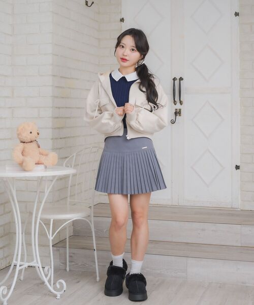 ems excite（エムズエキサイト）の「スエードリボンパーカー（パーカー・レディース・ブラウン/チャコールグレー/ナチュラル・FREE）」の21枚目の写真