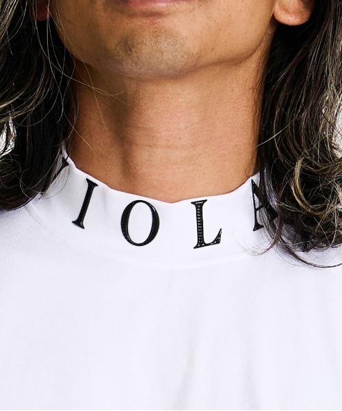 VIOLA(ヴィオラ)の「『VIOLA rumore/ヴィオラ ルモーレ』ロゴプリント入りモックネック長袖カットソー(Tシャツ/カットソー・メンズ・ブラック/ブラック×ホワイト/ホワイト・XL/L/M)」の9枚目の写真