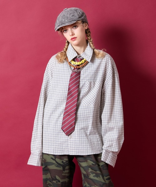 a.p.o.v.（エーピーオービー）の「a.p.o.v. ソフトコットンクロップド丈レトロチェックシャツ（シャツ/ブラウス・メンズ・ホワイト/ブラウン/ブルー・ONESIZE）」の3枚目の写真