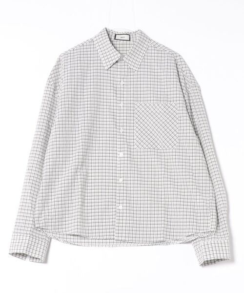 a.p.o.v.（エーピーオービー）の「a.p.o.v. ソフトコットンクロップド丈レトロチェックシャツ（シャツ/ブラウス・メンズ・ホワイト/ブラウン/ブルー・ONESIZE）」の8枚目の写真