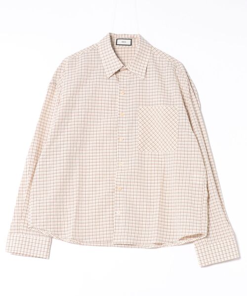 a.p.o.v.（エーピーオービー）の「a.p.o.v. ソフトコットンクロップド丈レトロチェックシャツ（シャツ/ブラウス・メンズ・ホワイト/ブラウン/ブルー・ONESIZE）」の10枚目の写真