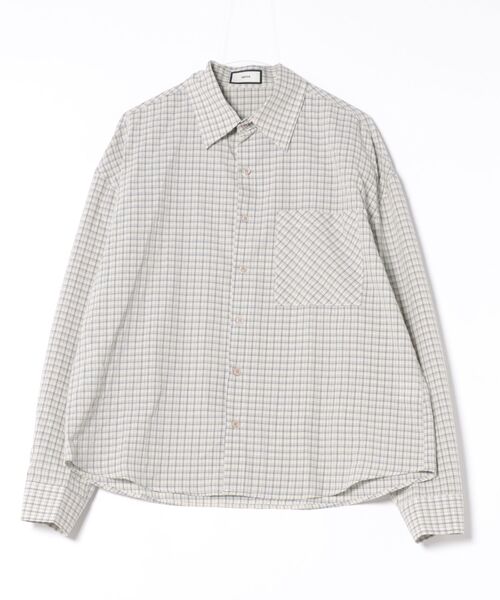 a.p.o.v.（エーピーオービー）の「a.p.o.v. ソフトコットンクロップド丈レトロチェックシャツ（シャツ/ブラウス・メンズ・ホワイト/ブラウン/ブルー・ONESIZE）」の6枚目の写真