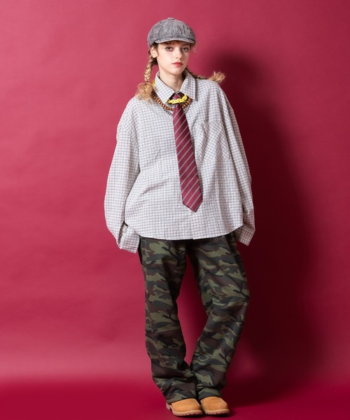 a.p.o.v.（エーピーオービー）の「a.p.o.v. ソフトコットンクロップド丈レトロチェックシャツ（シャツ/ブラウス・メンズ・ホワイト/ブラウン/ブルー・ONESIZE）」の5枚目の写真