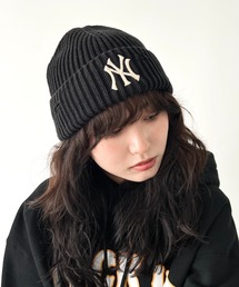 【日本未発売/WEB限定】MLB KOREA(エムエルビーコリア)/ヴィンテージ ロゴ ダメージ ビーニー ニット帽/Vintage basic mid beanie