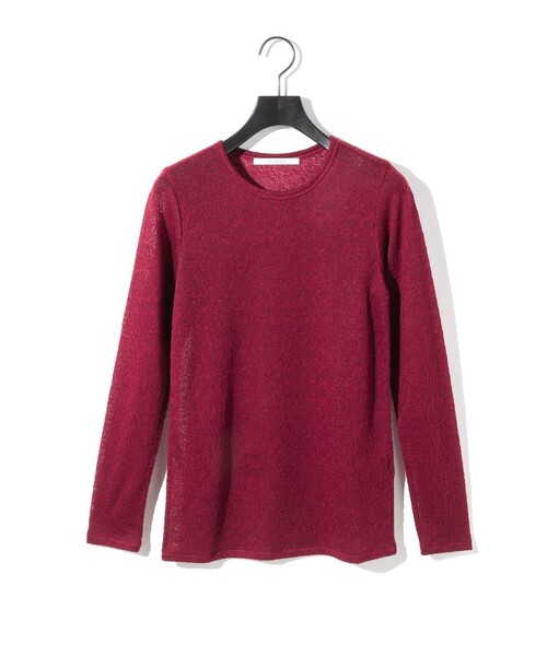MIDIUMISOLID(ミディウミソリッド)の「MIDIUMISOLID for Ladies ウールシアープルオーバー(Tシャツ/カットソー・レディース・レッド/ベージュ/アイボリー/ブラック・FREE)」の5枚目の写真